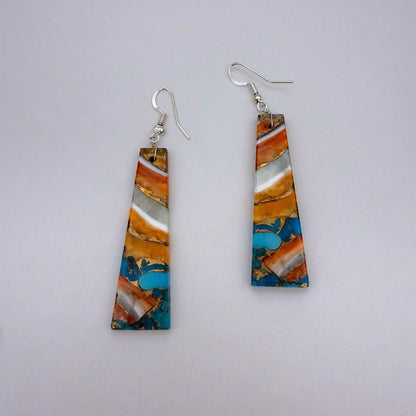Mojave Turquoise Spiny Slab Earrings B