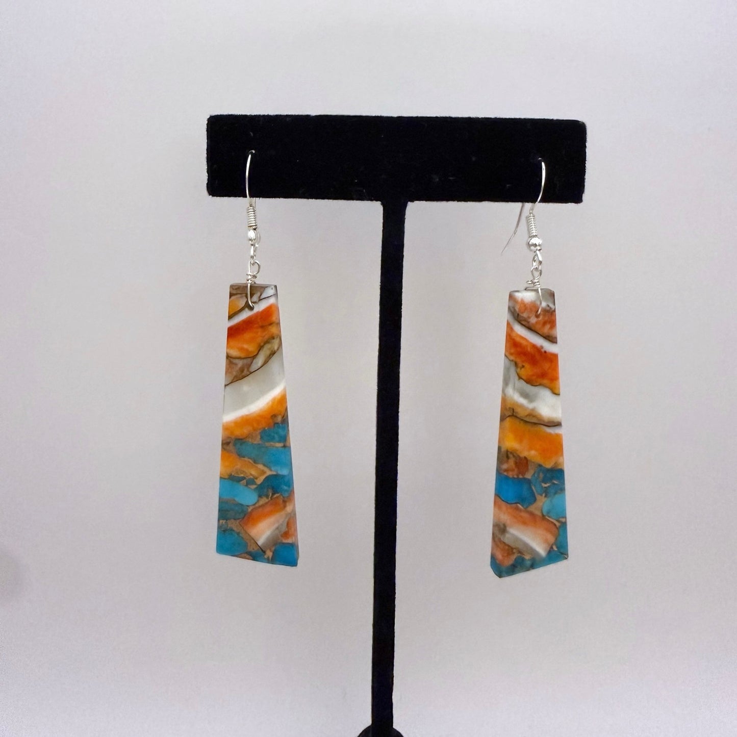 Mojave Turquoise Spiny Slab Earrings B