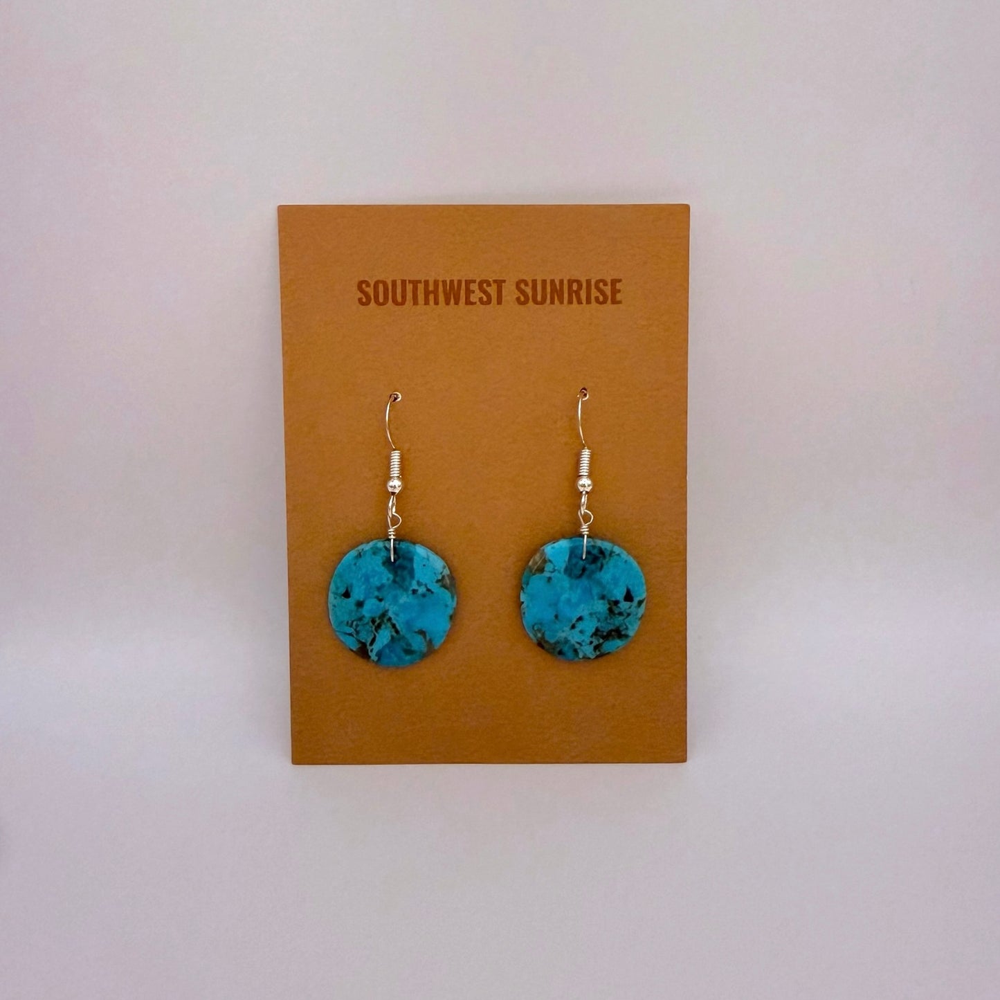 Turquoise Slab Earrings A