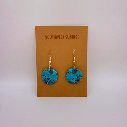 Turquoise Slab Earrings A
