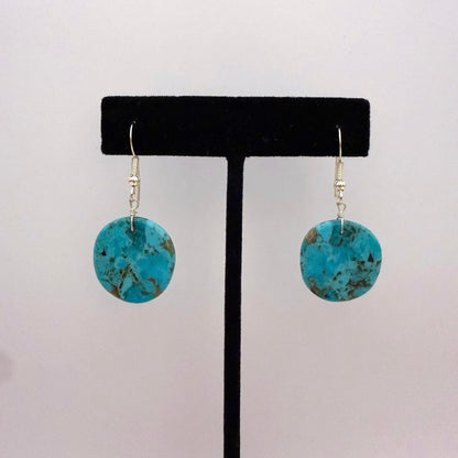 Turquoise Slab Earrings A