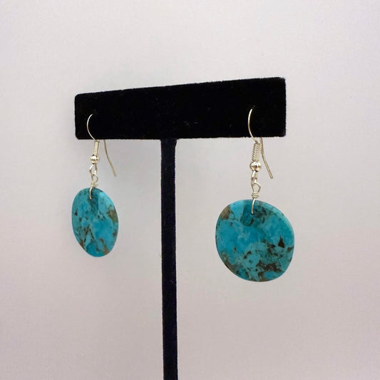 Turquoise Slab Earrings A