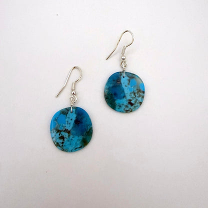Turquoise Slab Earrings B