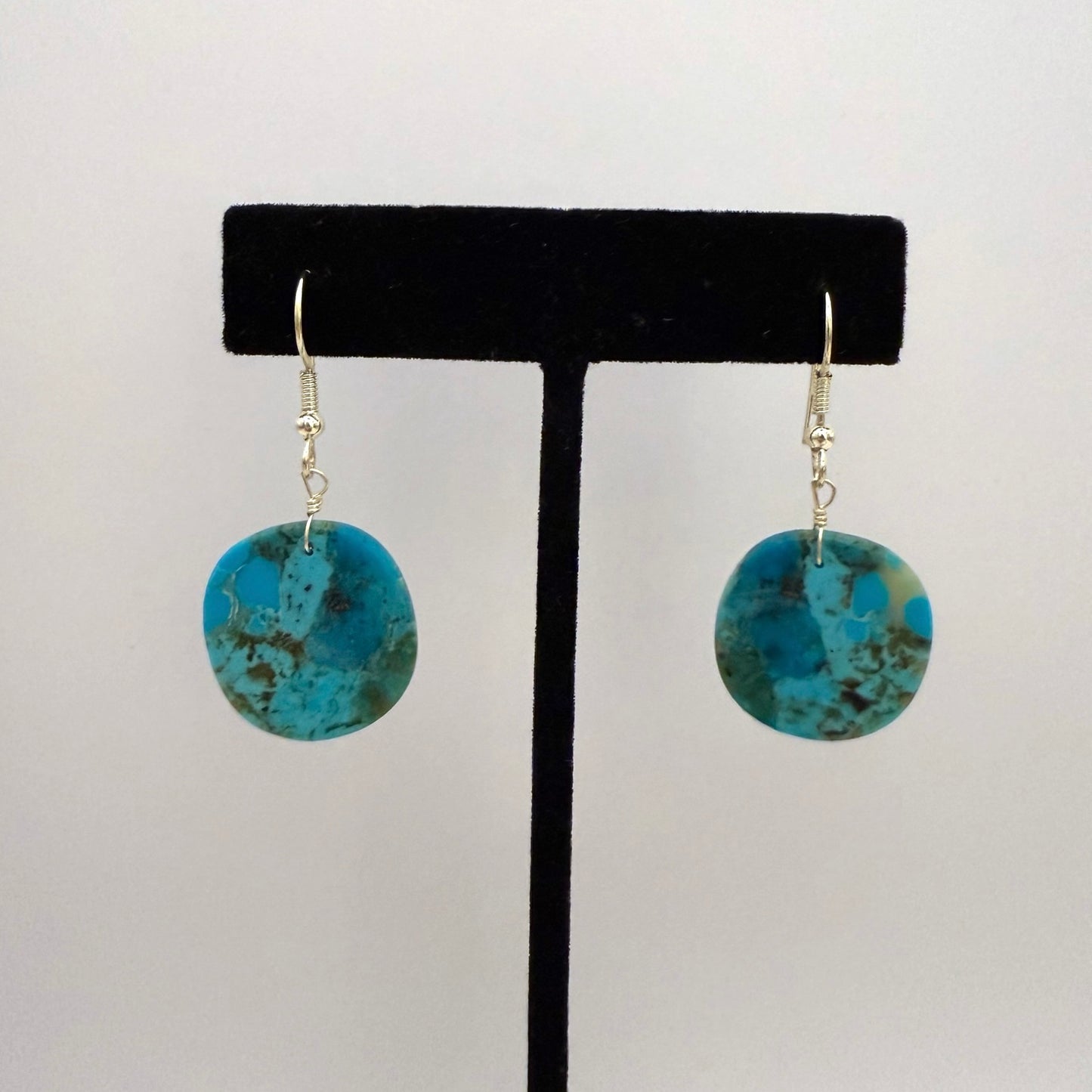 Turquoise Slab Earrings B