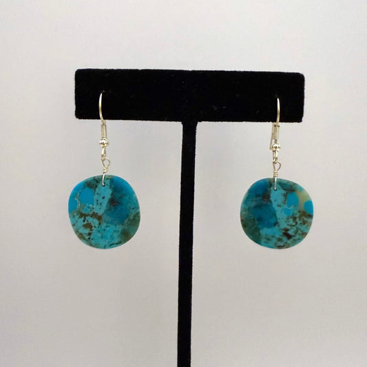 Turquoise Slab Earrings B