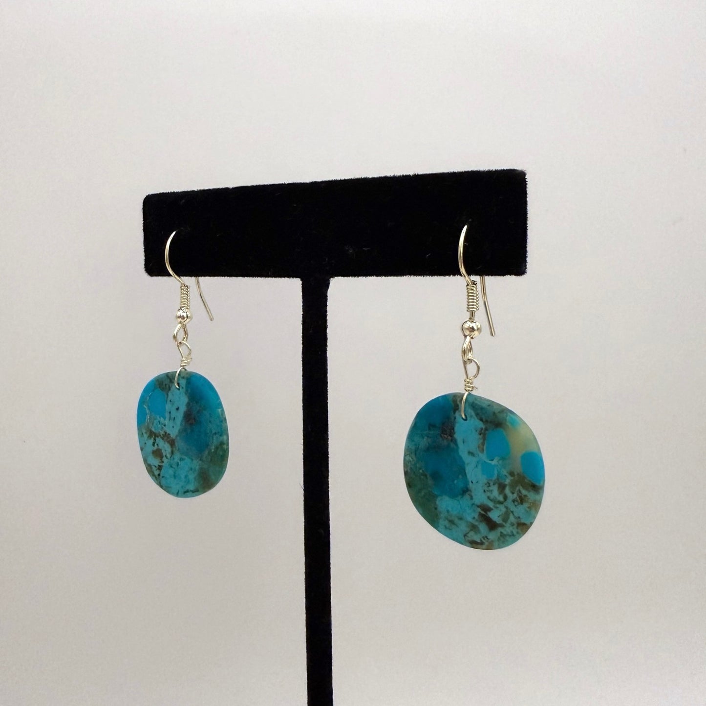 Turquoise Slab Earrings B