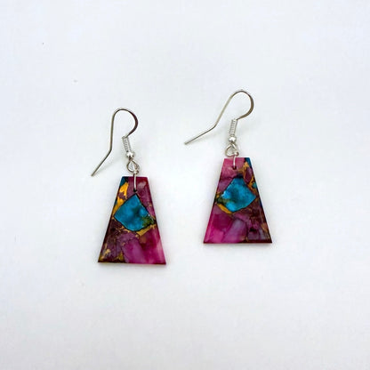 Purple Mojave Turquoise Slab Earrings