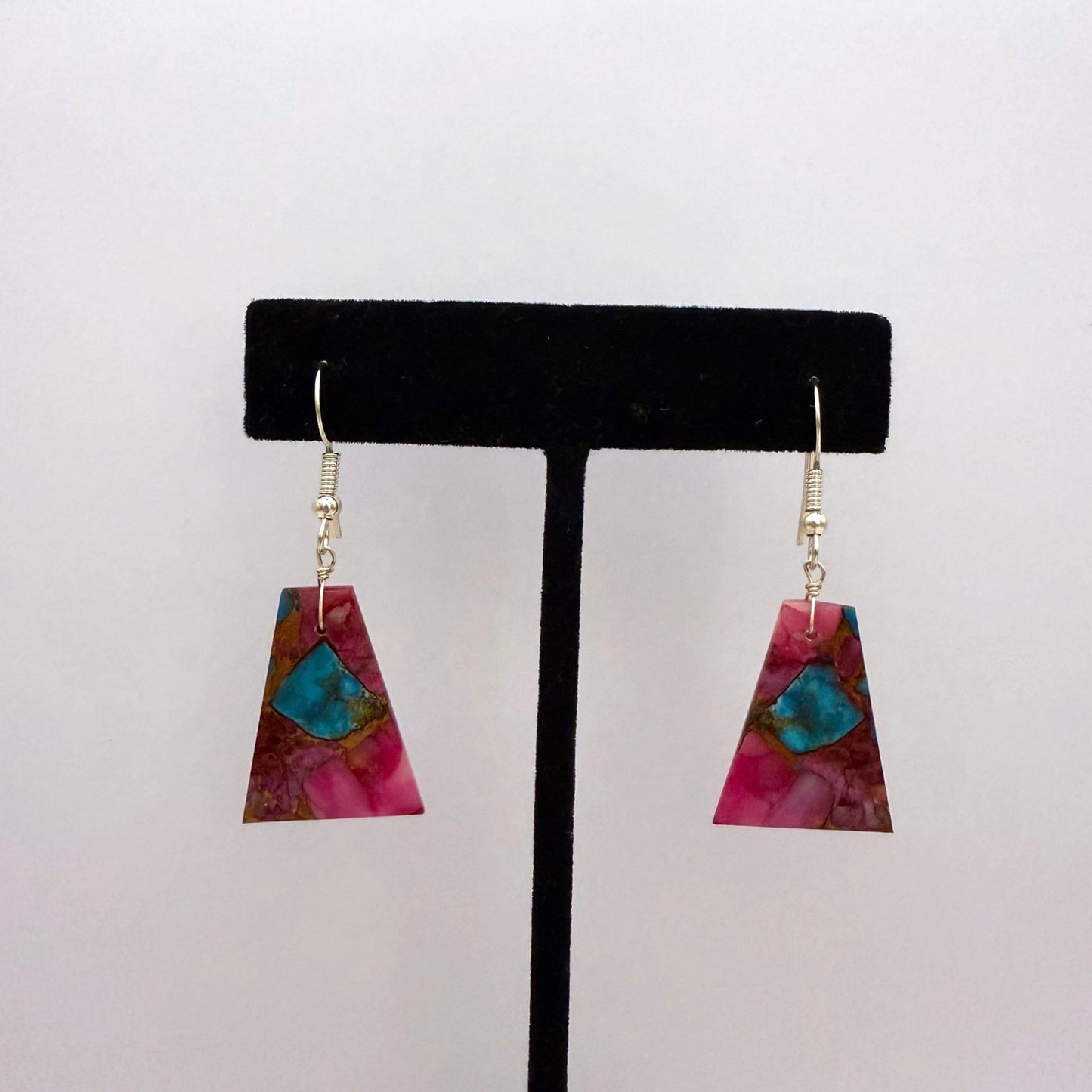 Purple Mojave Turquoise Slab Earrings