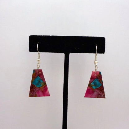 Purple Mojave Turquoise Slab Earrings
