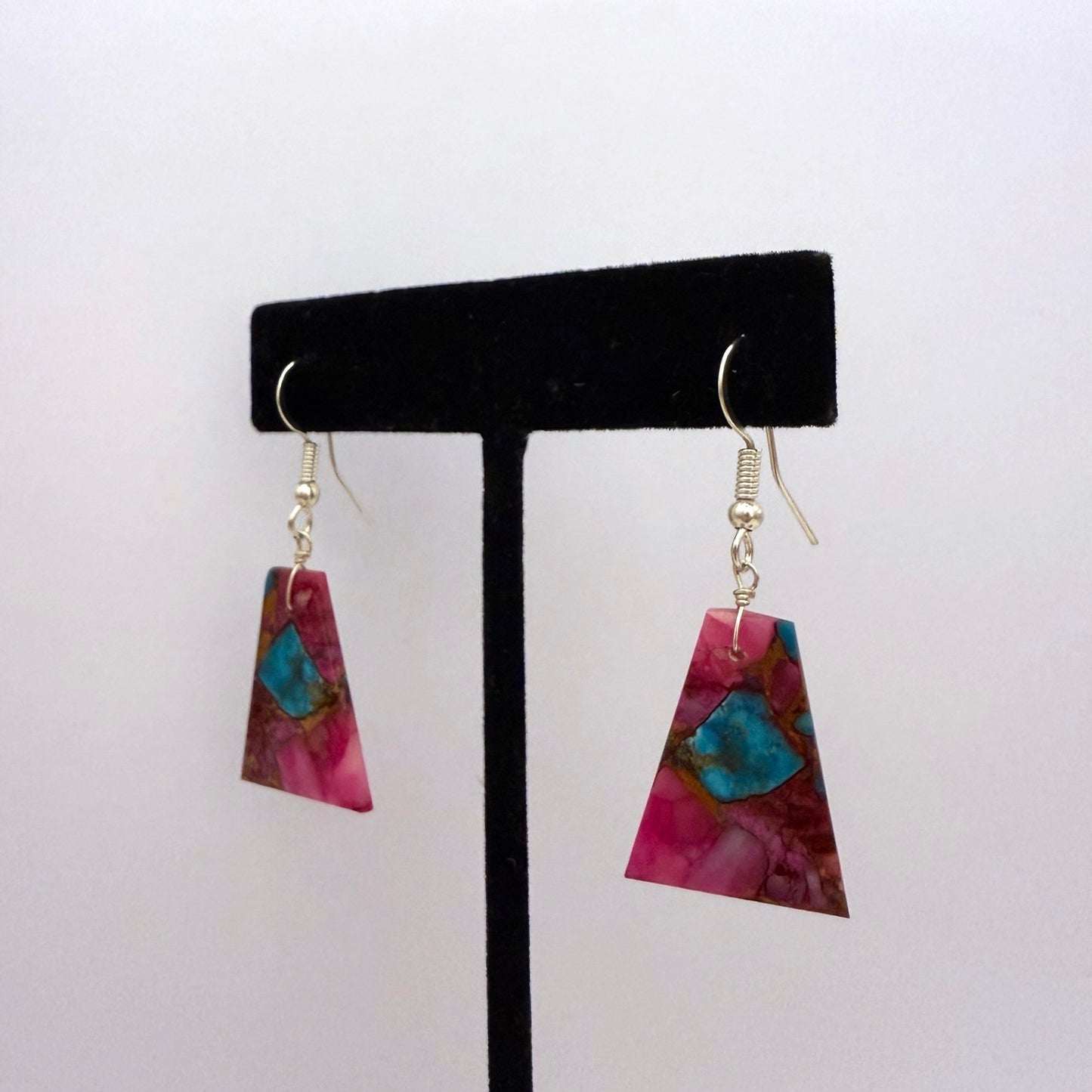 Purple Mojave Turquoise Slab Earrings