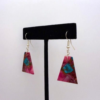 Purple Mojave Turquoise Slab Earrings