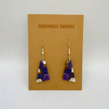 Purple Spiny Slab Earrings