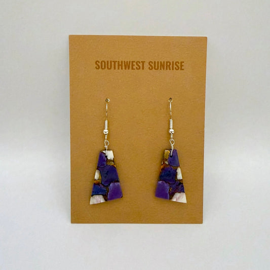 Purple Spiny Slab Earrings
