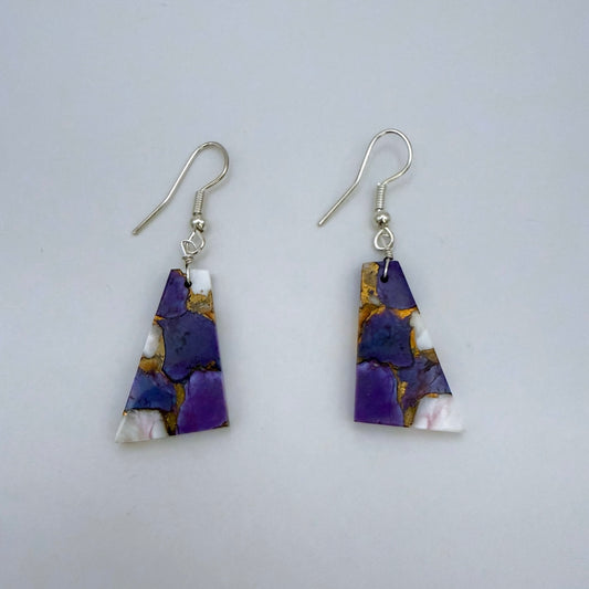 Purple Spiny Slab Earrings