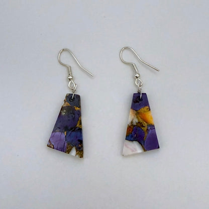 Purple Spiny Slab Earrings
