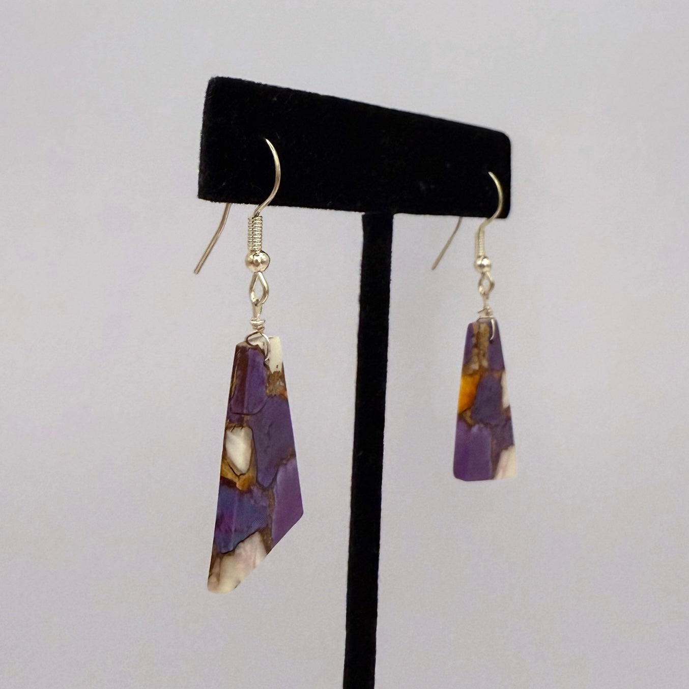 Purple Spiny Slab Earrings