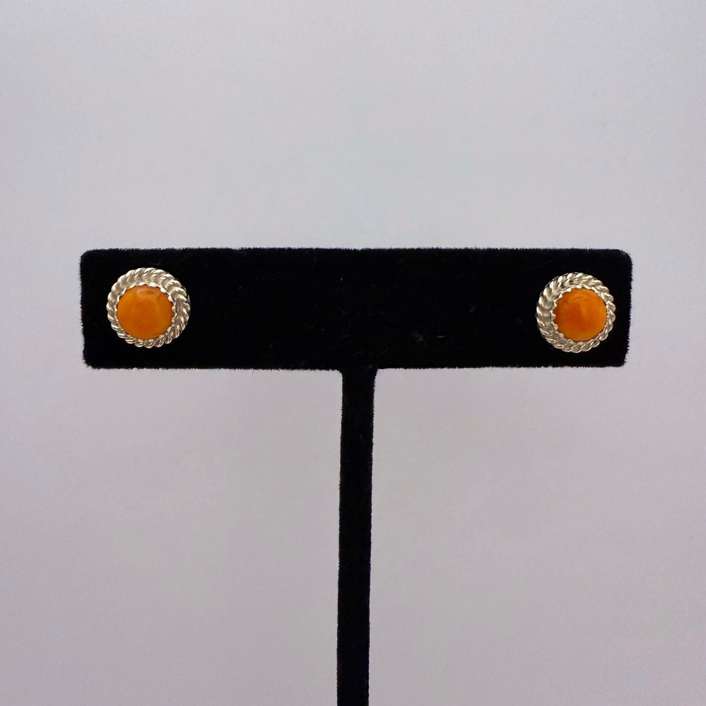 Orange Spiny Stud Earrings