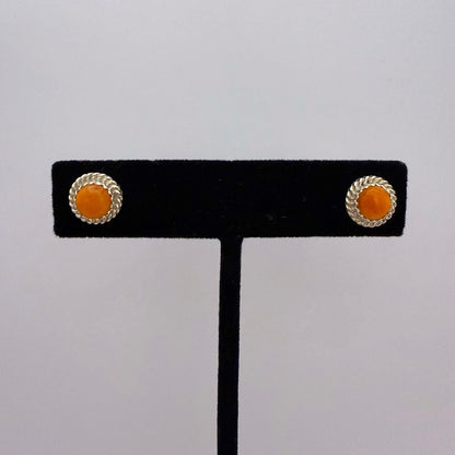 Orange Spiny Stud Earrings