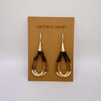 Two Strand Shell Heishi Earrings AA