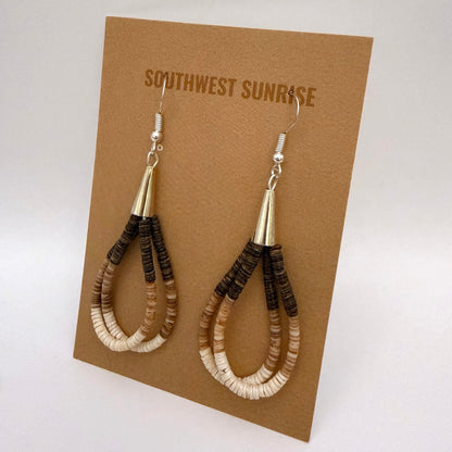 Two Strand Shell Heishi Earrings AA