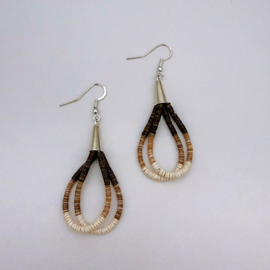 Two Strand Shell Heishi Earrings AA