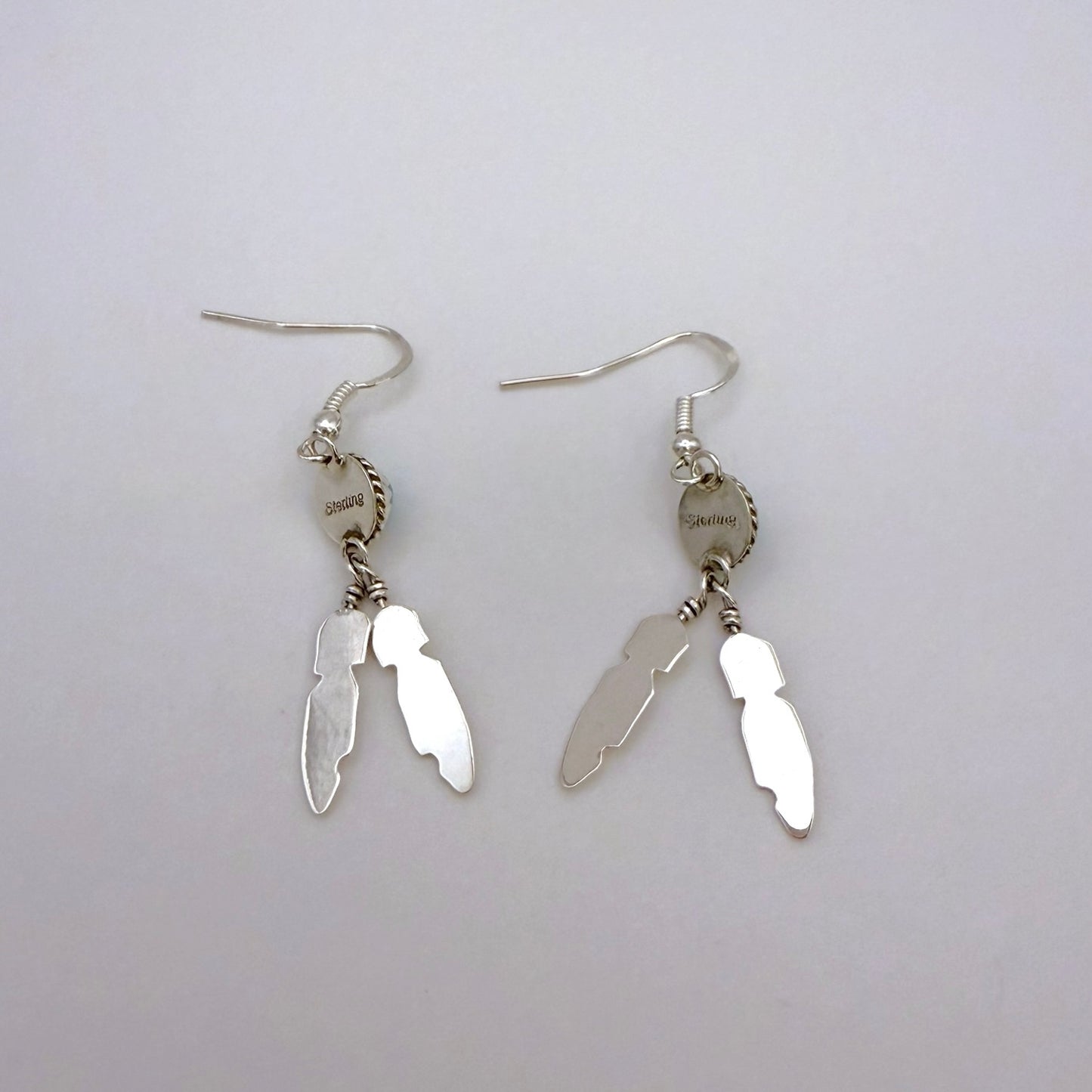 Turquoise Feather Earrings
