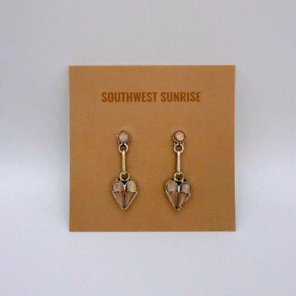 Mother of Pearl Inlay Heart Dangle Earrings