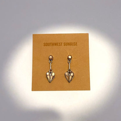 Mother of Pearl Inlay Heart Dangle Earrings