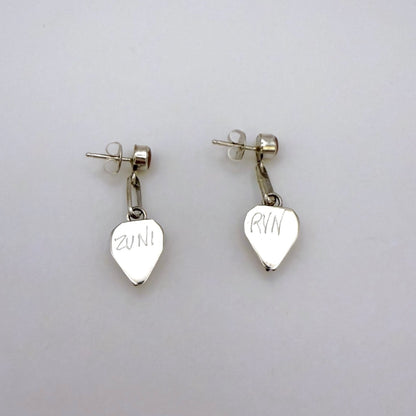 Mother of Pearl Inlay Heart Dangle Earrings