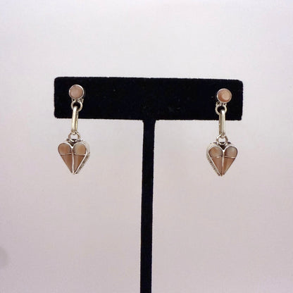 Mother of Pearl Inlay Heart Dangle Earrings