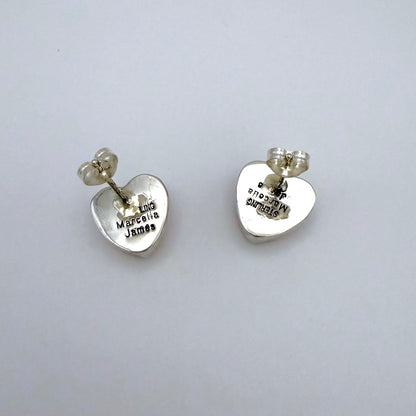 Pink Conch Heart Stud Earrings