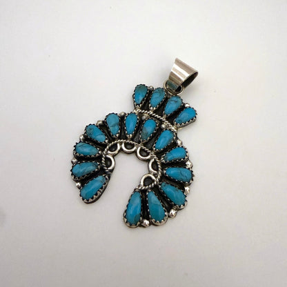 Turquoise Naja Pendant By Zeita Begay B