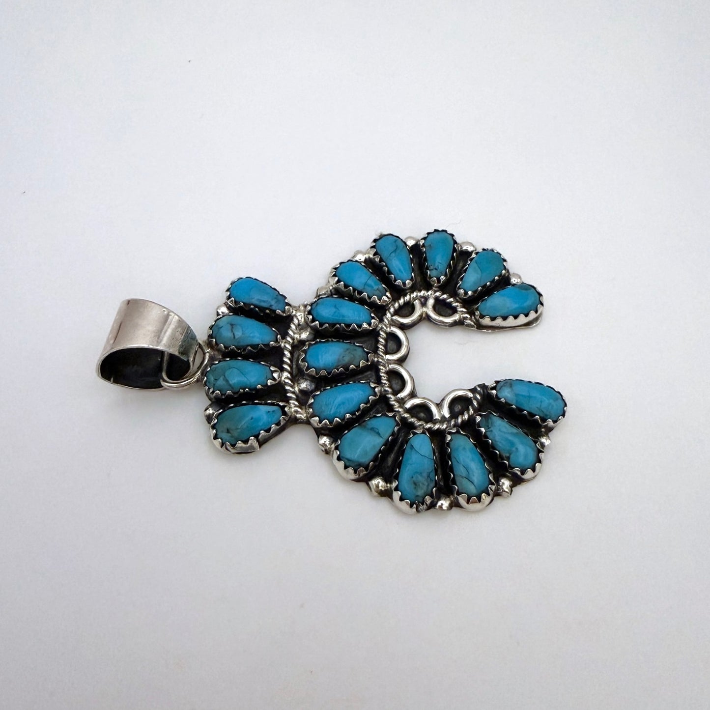 Turquoise Naja Pendant By Zeita Begay B