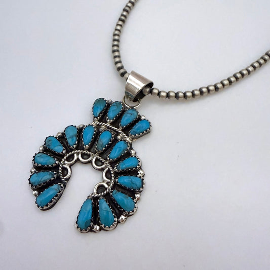 Turquoise Naja Pendant By Zeita Begay B