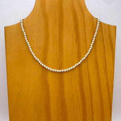 High Polished Round Navajo Pearls Necklace 4mm - 16"