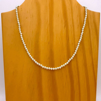 シャイニーナバホパールネックレス 4mm - 46cm