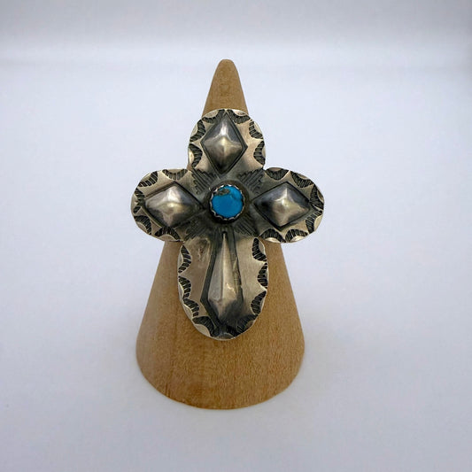 Turquoise Cross Ring Size 9