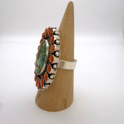 Spiny & Kingman Turquoise Cluster Ring Size 10