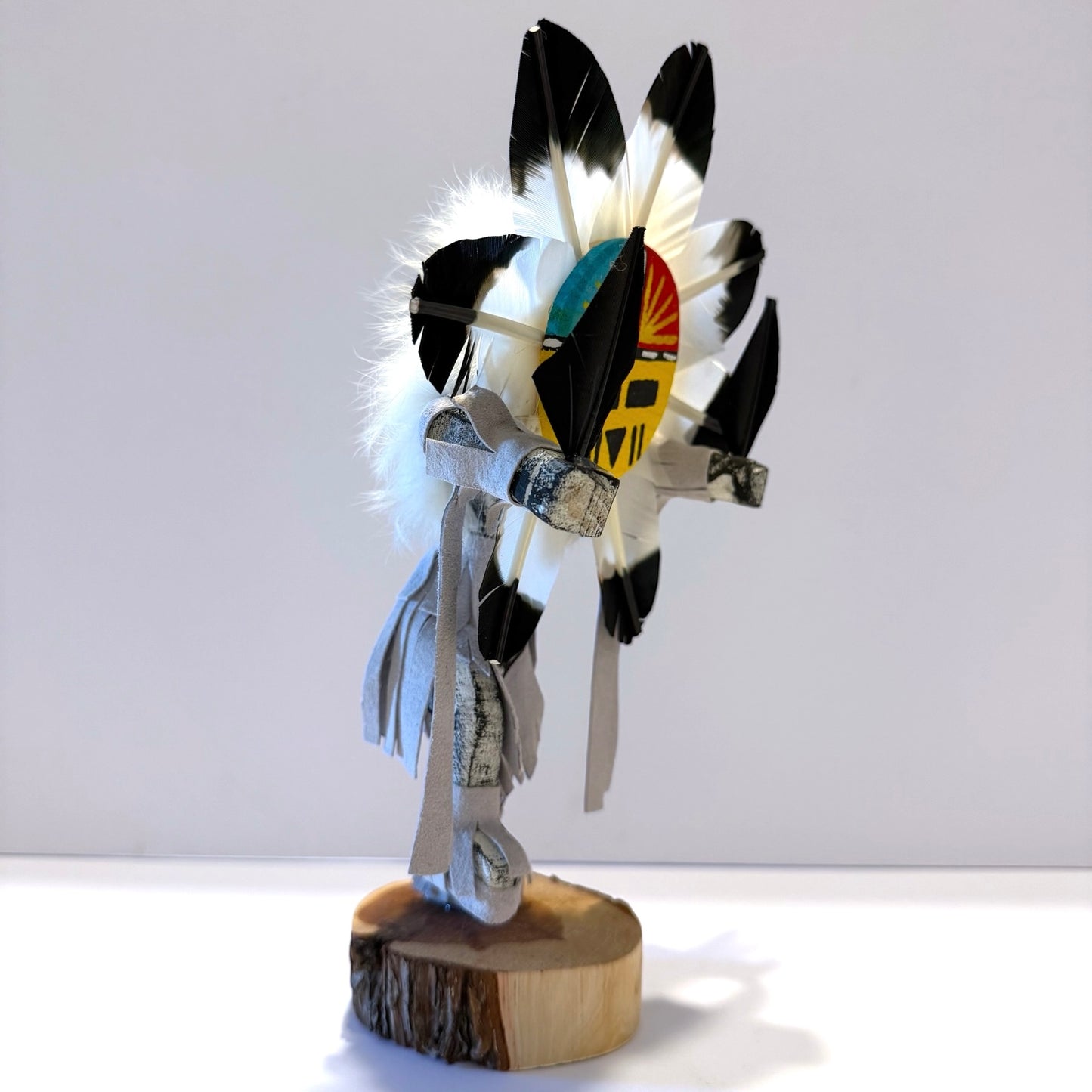 Native American Navajo Sunface Kachina Doll / White
