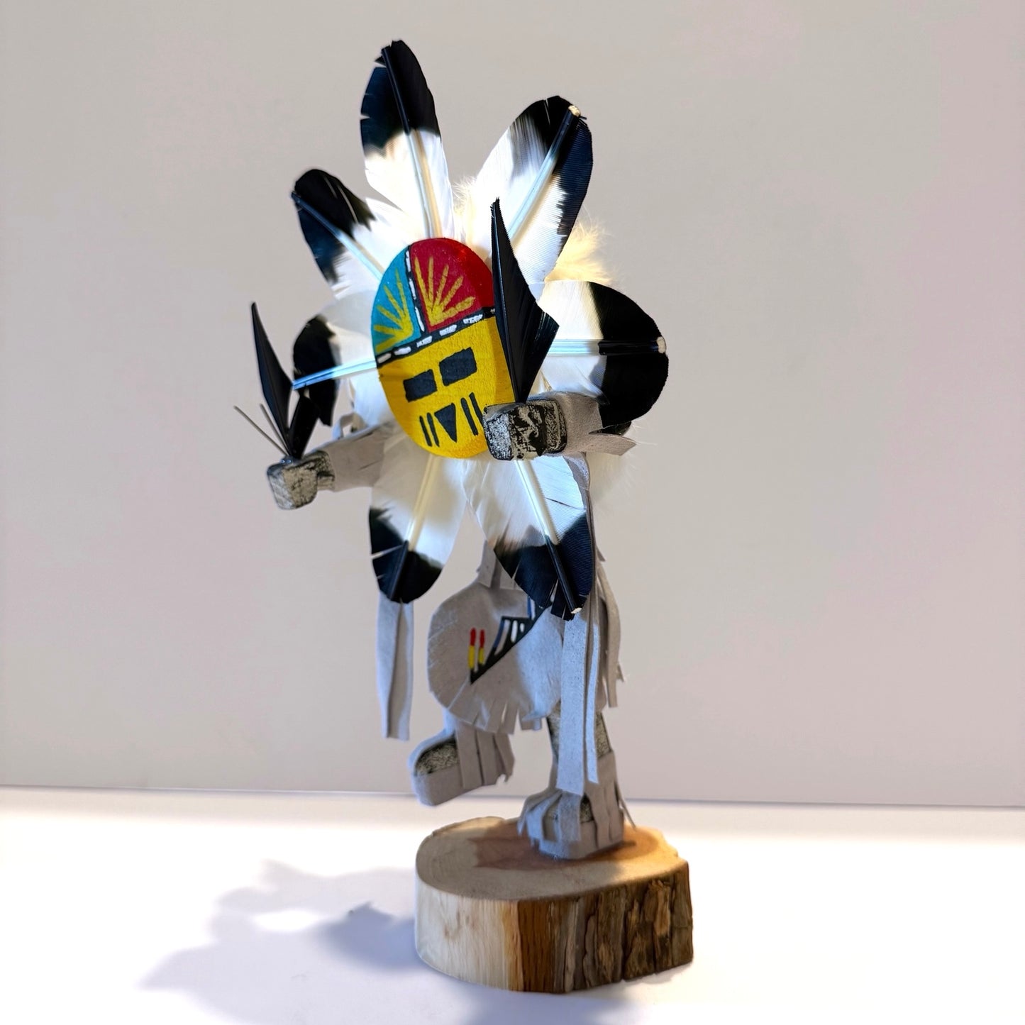 Native American Navajo Sunface Kachina Doll / White