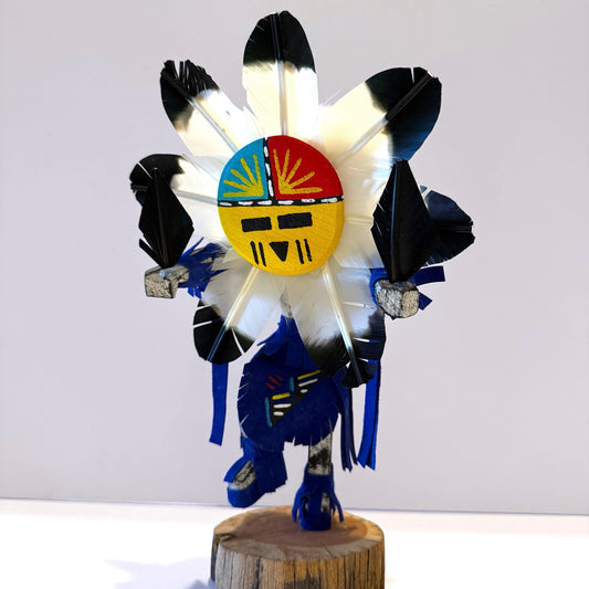 Native American Navajo Sunface Kachina Doll / Blue