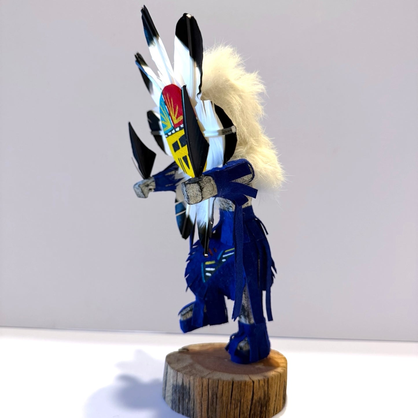 Native American Navajo Sunface Kachina Doll / Blue