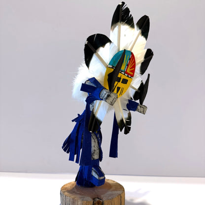 Native American Navajo Sunface Kachina Doll / Blue