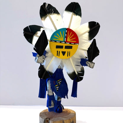 Native American Navajo Sunface Kachina Doll / Blue