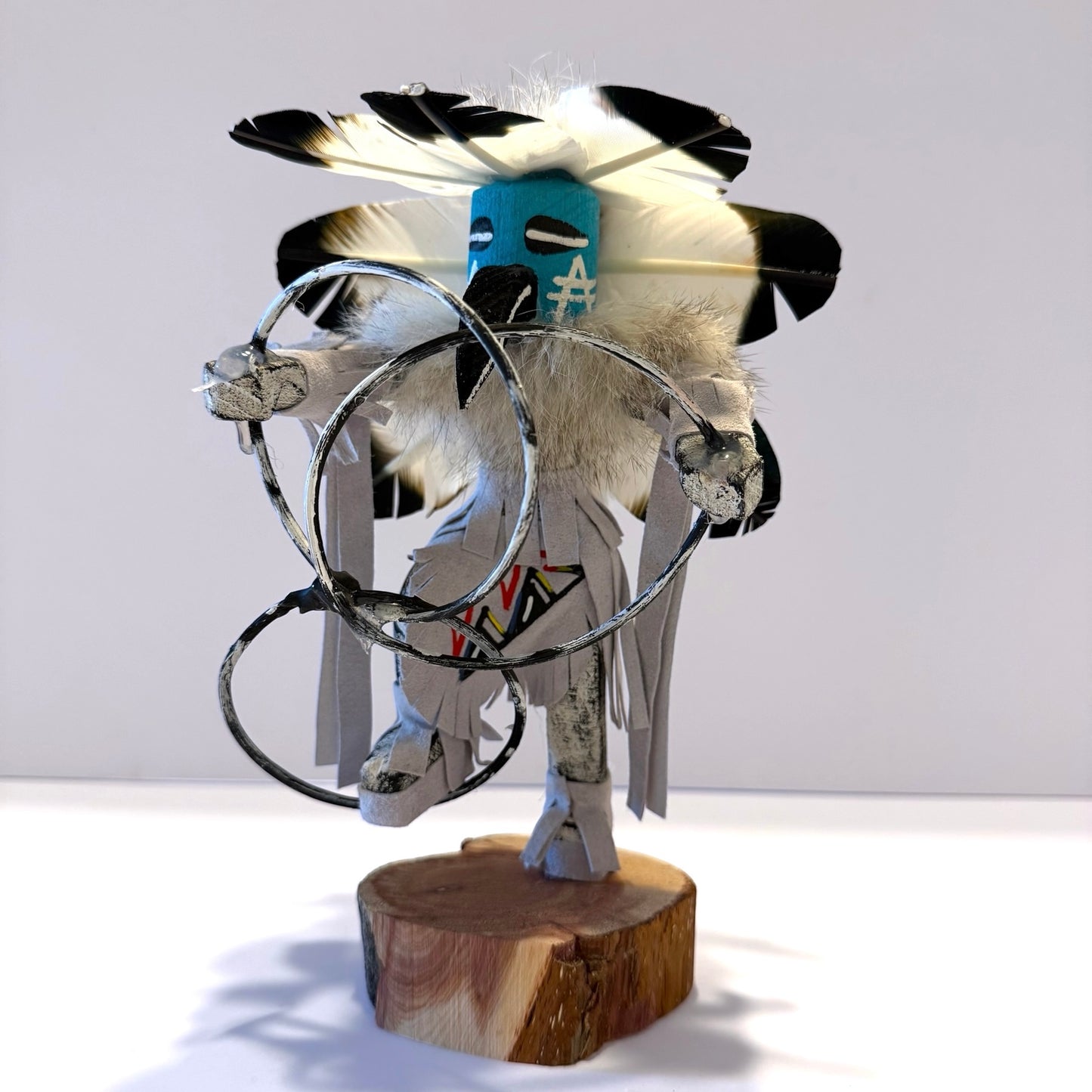 Native American Navajo Hoop Dancer Kachina Doll /White