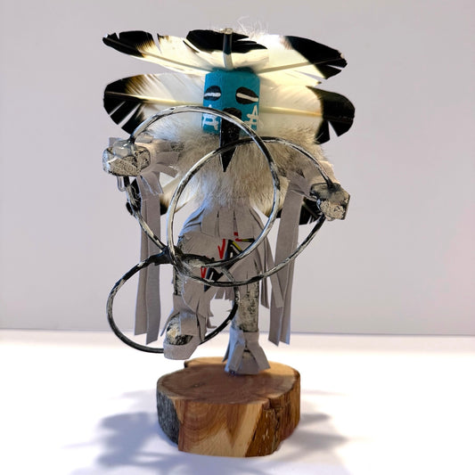 Native American Navajo Hoop Dancer Kachina Doll /White