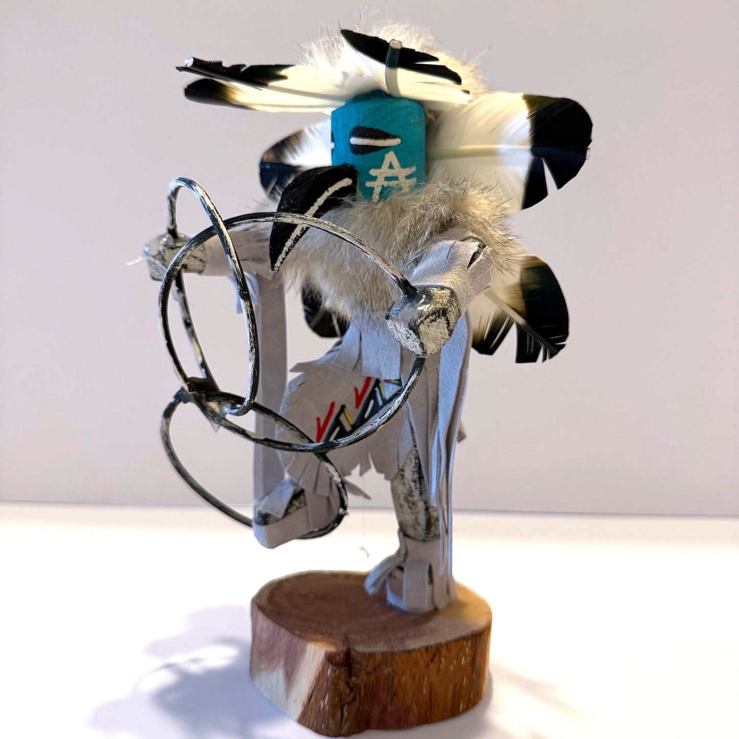 Native American Navajo Hoop Dancer Kachina Doll /White