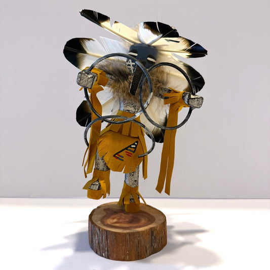Native American Navajo Hoop Dancer Kachina Doll /Gold