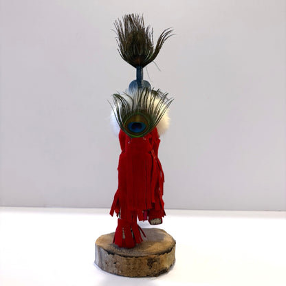 Native American Navajo Kokopelli Kachina Doll / Red