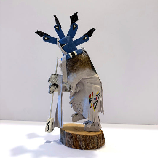 Native American Navajo Kokopelli Kachina Doll / White